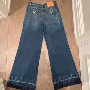 Valentino Logo Patch Wide Leg Jeans
Size 29 WOMEN 
ORIGINAL WORN ONCE